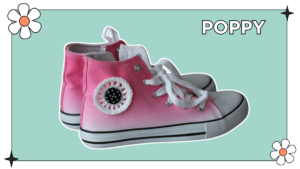 POPPY crochet flowers for trainer embellishment