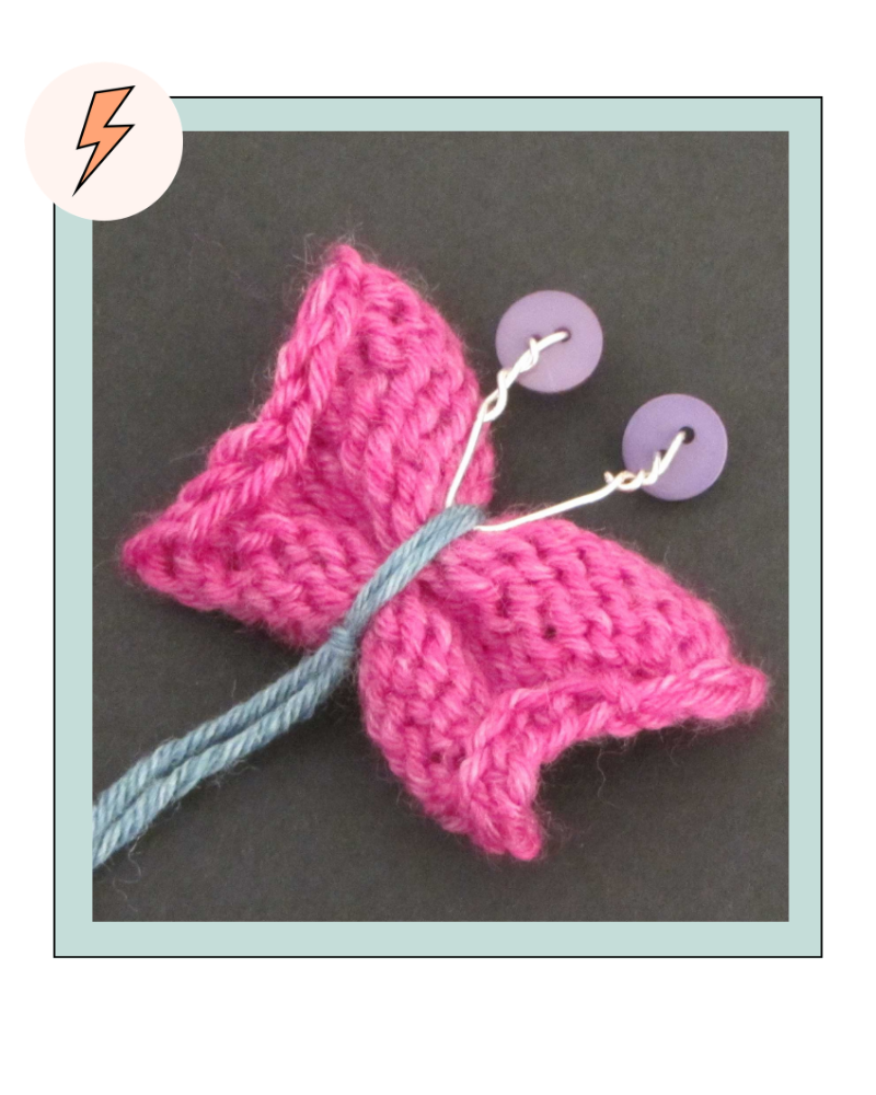 step 13 Knitted butterfly tutorial easy butterfly knitting pattern jane burns