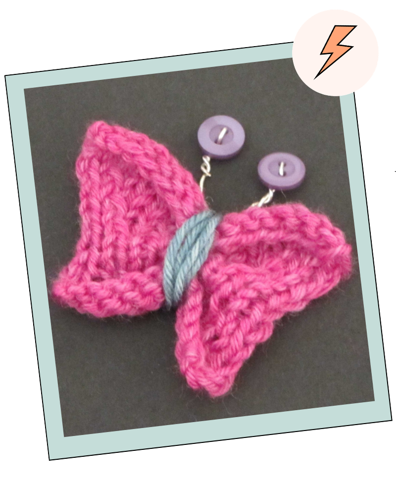 step seven of step by step Knitted butterfly tutorial easy butterfly knitting pattern jane burns